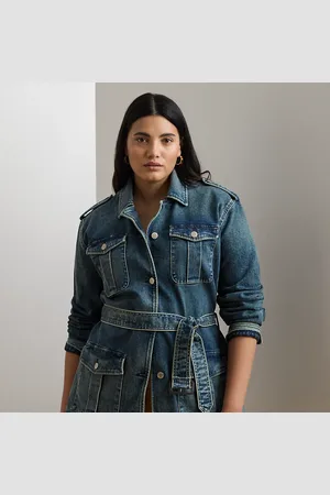 Ralph Lauren Plus Größen - Denim-Feldjacke mit Gürtel