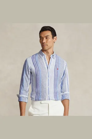 Ralph Lauren Gestreiftes Classic-Fit Leinenhemd