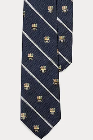 Ralph Lauren Gestreifte Clubkrawatte aus Seidenrips