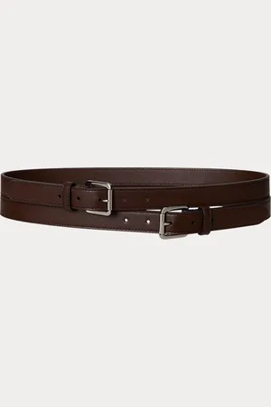 Ralph Lauren Breiter Ledergürtel mit Doppelschnalle