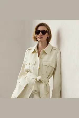 Ralph Lauren Leinen-Feldjacke Sydney mit Korbmuster