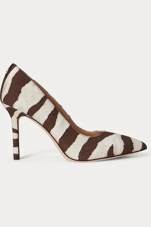 Ralph Lauren Gemusterter Segeltuch-Pumps Lindella II