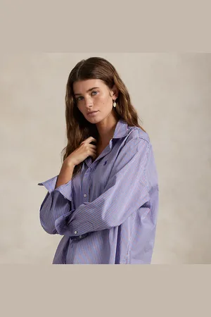 Ralph Lauren Verkürztes, kastenförmiges Baumwollhemd