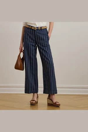 Ralph Lauren Gestreifte Fischgrat-Hose in 3/4-Länge
