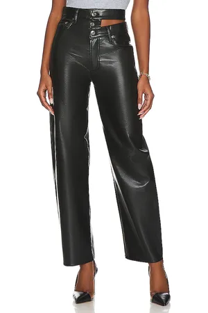 AGOLDE GERADE RECYCLED LEATHER BROKEN WAISTBAND in . Size 32, 33, 34.