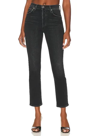 AGOLDE STRAIGHT-JEANS MIT HOHEM BUND RILEY LONG in . Size 34.