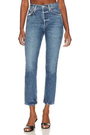 AGOLDE STRAIGHT-JEANS MIT HOHEM BUND RILEY LONG in . Size 32, 33, 34.