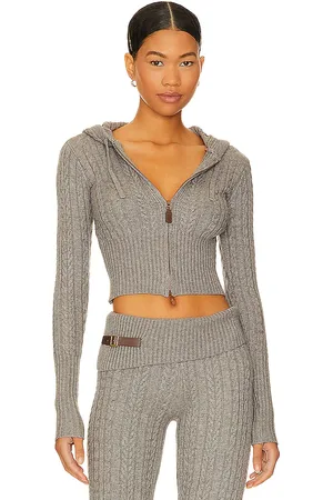 Frankies Bikinis HOODIE AUS STRICK MIT ZOPFMUSTER AIMEE in . Size XL, XXL.