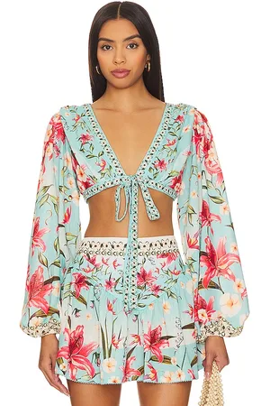 Agua Bendita BLUSE MIT BINDEDETAIL VORNE KLEMEN in . Size XL.