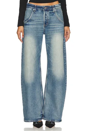 EB DENIM HOSE MIT MITTELHOHEM BUND UND WEITEM BEIN ENZO BARREL in . Size 29, 30.