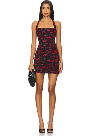 AFRM Bonnie Dress in Black,Red. Size 3X, L, XL, XXL.