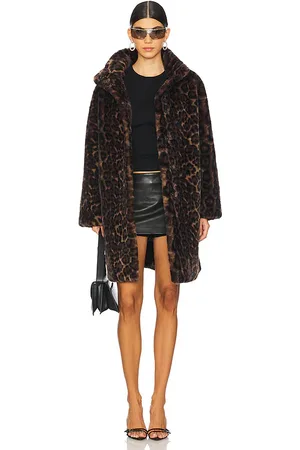 Apparis Blair Leopard Mid Length Coat in . Size S, XS, XXL.