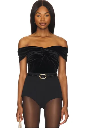 GOOD AMERICAN OBERTEIL VELVET OFF SHOULDER in . Size 4X, L, M, S, XL, XS.