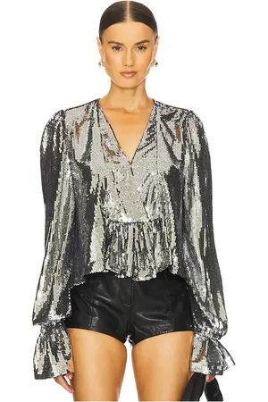 Azeeza BLUSE MIT PAILLETTEN THISTLE in . Size S, XS.