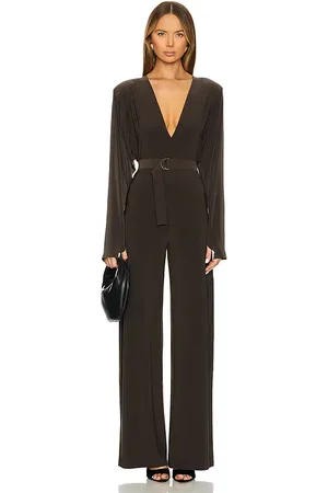 Norma Kamali JUMPSUIT MIT V-AUSSCHNITT UND SCHULTERPOLSTERN DOLMAN in . Size M, S, XL, XS.