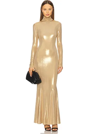 Norma Kamali LANGÄRMELIGES ABENDKLEID MIT STEHKRAGEN UND FISHTAIL-SAUM in . Size M, XL.