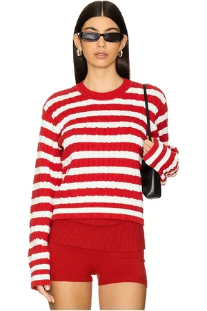 Frankies Bikinis STRICKPULLOVER MIT ZOPFMUSTER VARSITY in . Size XL, XS.