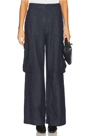 Susana Monaco Cargo Linen Denim Pant in . Size 6.
