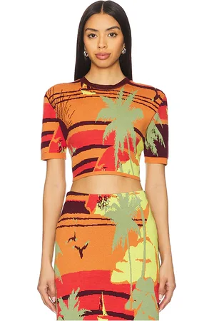 ALÉMAIS Palm Island Knit Top in . Size M, S, XL, XS, XXS.