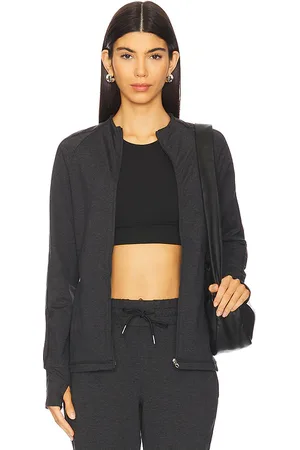 Varley Marja Zip Through Mid Layer Jacket in Charcoal,Black. Size M, S, XL, XS.