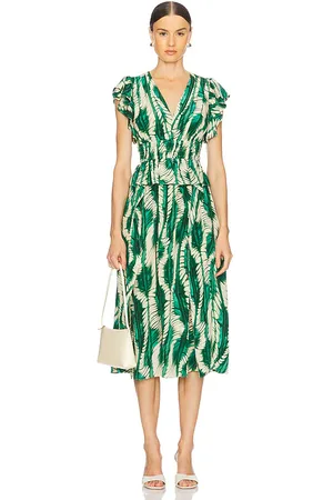 ULLA JOHNSON MIDI-KLEID BRIELLE in . Size 2, 4.
