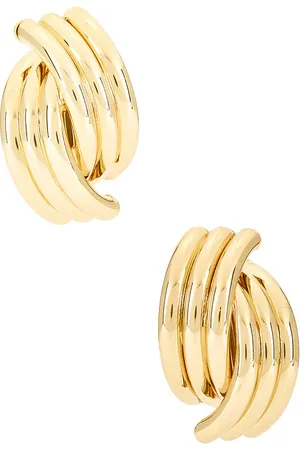 ANINE BING Crossover Ribbed Stud in .
