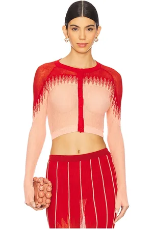 Isa Boulder CARDIGAN FANGED in Red,Pink. Size S.
