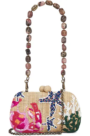 SERPUI RAFFIABAST-CLUTCH MIT STICKEREI JOSEPHINE CRAB in .
