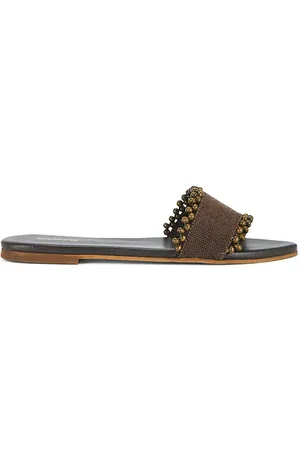 KAANAS Cala Asymmetric Linen Slide in . Size 6, 7, 8, 9.