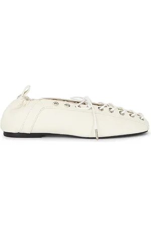 Ganni Eyelets Lace Up Ballerina in . Size 38, 39, 40.
