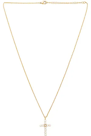 By Adina Eden HALSKETTE MIT ANHÄNGER PEARL X CZ CROSS in .
