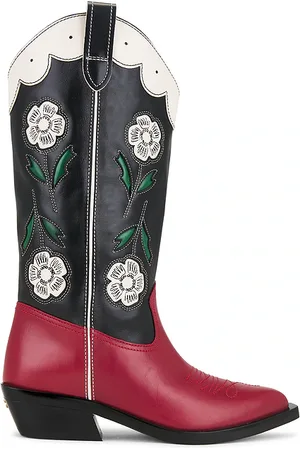 Coach Aria Tall Cowboy Boot in Black,Red. Size 7, 8, 8.5.