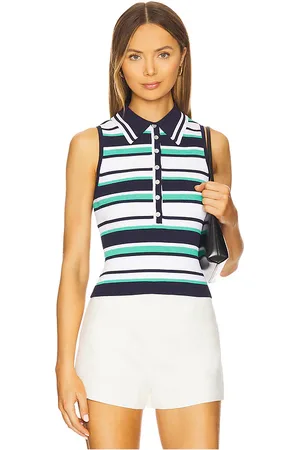 525 America TOP VIVIENNE JOHNNY COLLAR STRIPED in Navy,White. Size M, S, XL, XS.