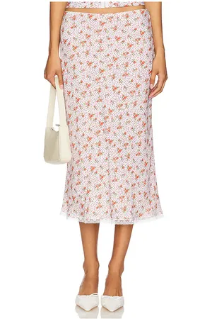 Bella Venice MIDIROCK ROXY in Red,Ivory. Size M.
