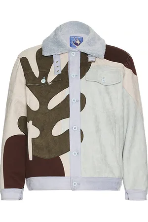 KIDSUPER STUDIOS Suede Patchwork Jacket in . Size M, S, XL.