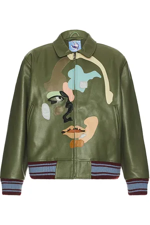 KIDSUPER STUDIOS COLLEGE-JACKE PATCHWORK FACE in . Size XL.