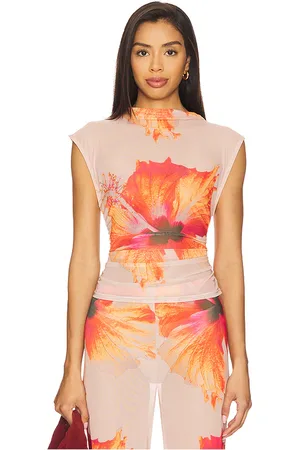 GOOD AMERICAN TANK-TOP in Orange,Neutral. Size XS.