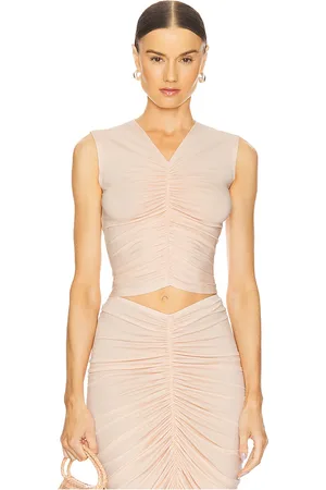 Norma Kamali ÄRMELLOSES TOP MIT STUFENVOLANTS in . Size M, S, XL, XS, XXS.
