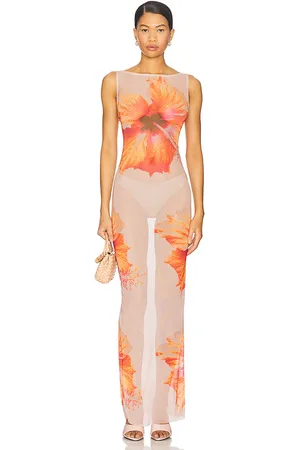GOOD AMERICAN KLEID in Neutral,Orange. Size L, M, S, XL, XS.