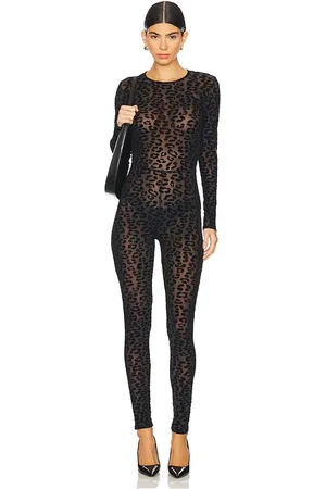 FLEUR DU MAL CATSUIT FLOCKED LEOPARD in . Size S.