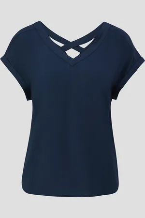 QS by s.Oliver Viskosebluse im Relaxed Fit mit Cut-out-Detail, Damen