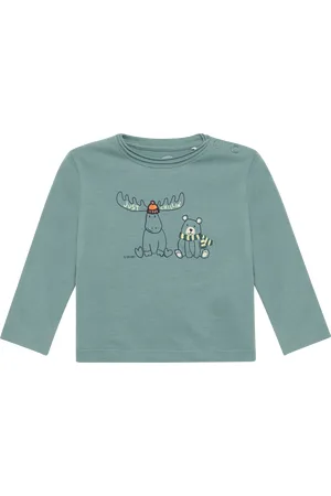 QS by s.Oliver Langarmshirt mit Print und Stickerei, Babys