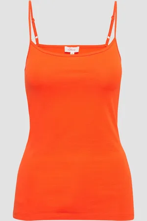 QS by s.Oliver Spaghettiträger-Top aus Baumwollstretch im Slim Fit, Damen