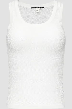 QS by s.Oliver Transparentes Feinstrick-Top mit Ajourmuster, Damen