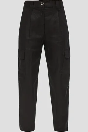 QS by s.Oliver Super High Rise Leinenhose mit verkürztem Bein und Cargotaschen, Damen