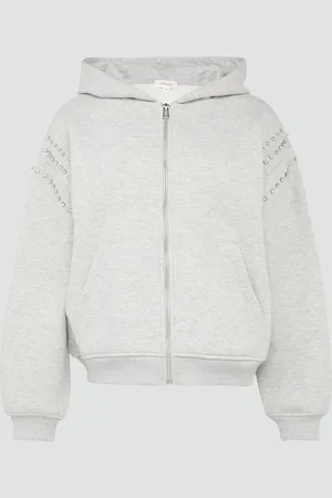 QS by s.Oliver Kapuzen-Sweatshirt mit Schmucksteinen, Damen