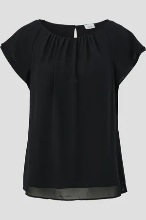 QS by s.Oliver Chiffon-Bluse mit Double-Layer Ärmeln, Damen