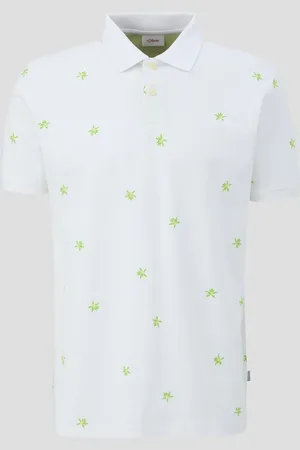 QS by s.Oliver Poloshirt mit All-over-Print und Kontrast-Details, Herren