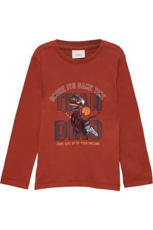 QS by s.Oliver Langarmshirt mit schimmerndem Print, Kinder