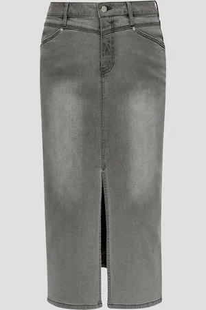 QS by s.Oliver Midirock aus Denim mit Schlitz und Sattelbund, Damen